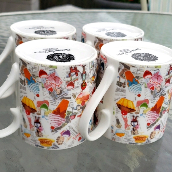 CHRISOPHER VINE Australia PARIS Porcelain Collectible Coffee Mugs, Set of 4 - Picture 12 of 16